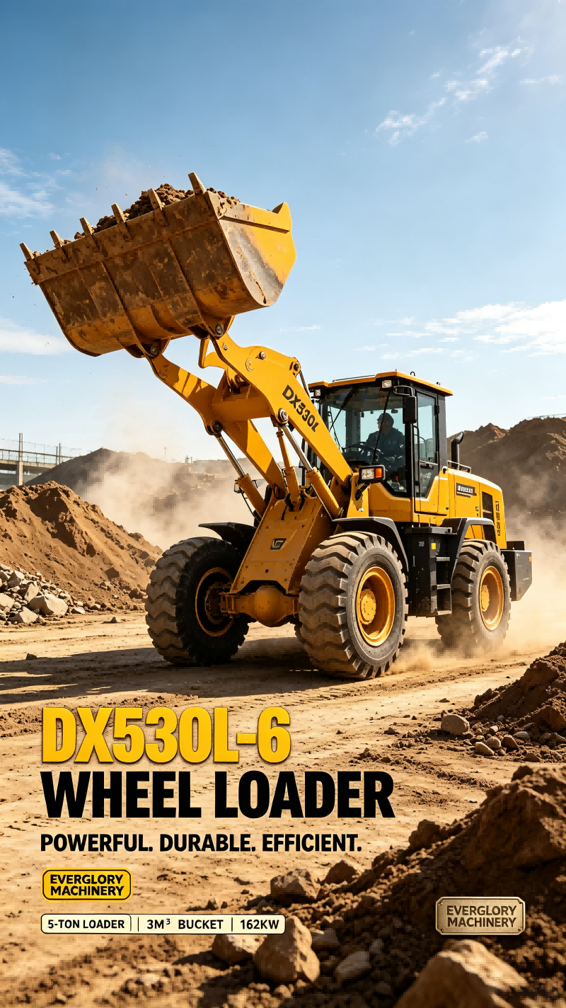 Everglory Machinery เปิดตัวรถตักล้อยาง DX530L‑6 ขนาด 5 ตันที่ทนทานสำหรับงานขนย้ายดิน